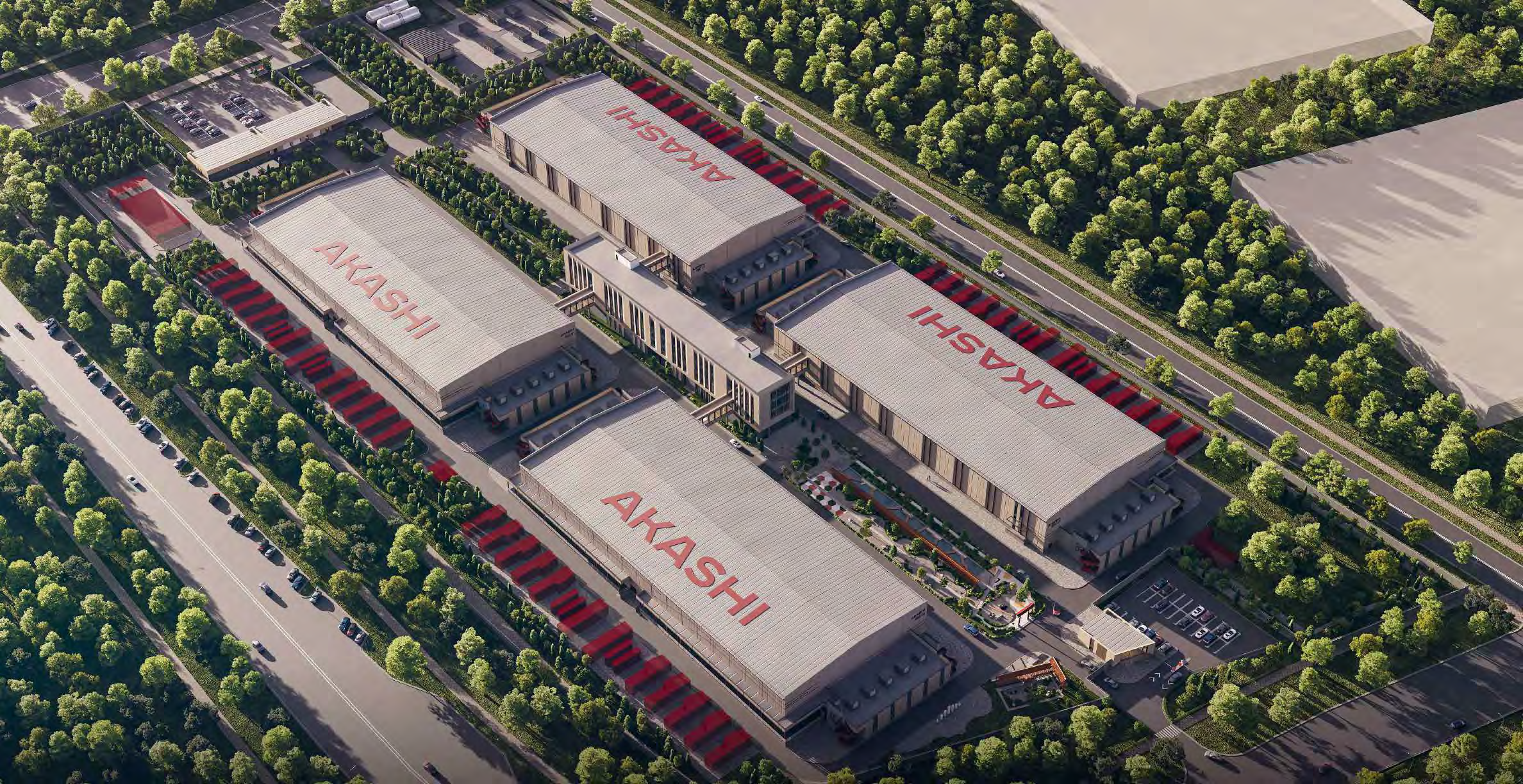 Генеральный план четырёх корпусов AKASHI Data Center